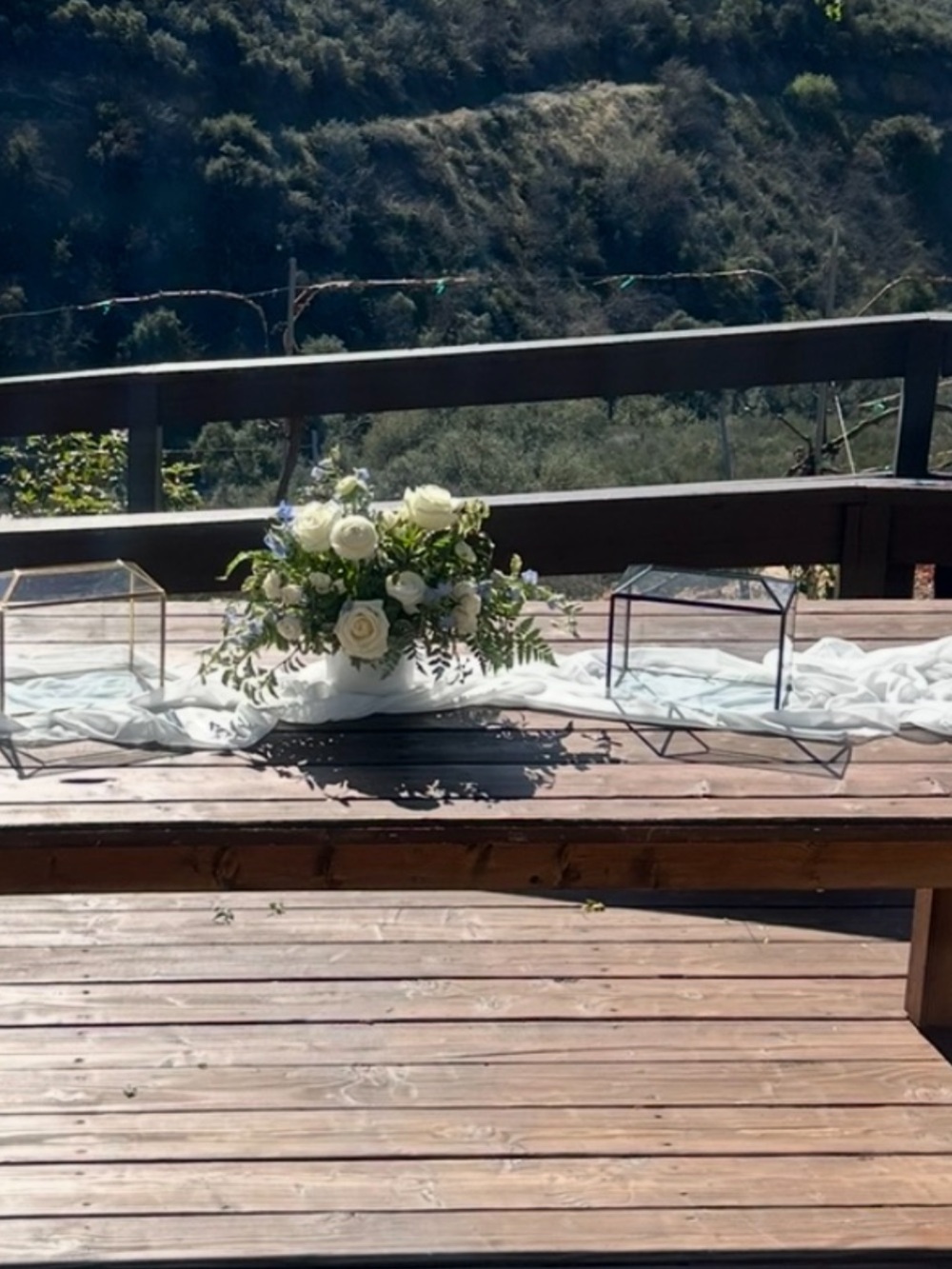 Whit chiffon table runner/ cover for wedding decoration